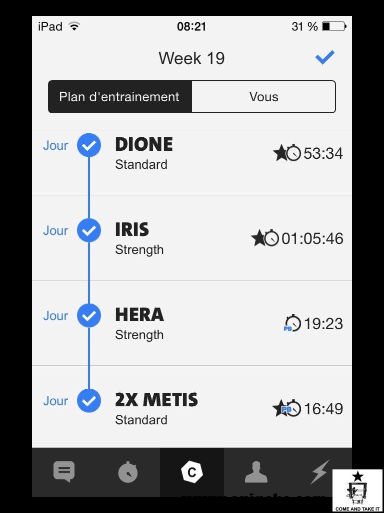 Semaine 19 Cardio + Force, 4 Workouts