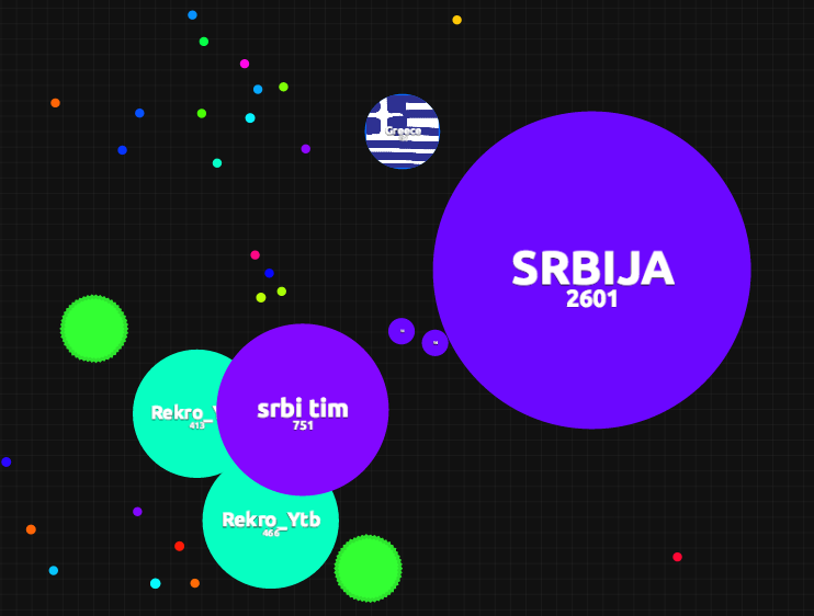 AGAR.IO : Jeu en équipe : SRBIJA envoies des masses à sbri tim pour lui permettre de manger Rekro_Ytb 