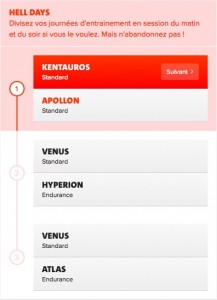 Programme de ma semaine 22 en Cardio+Force. HELL DAYS